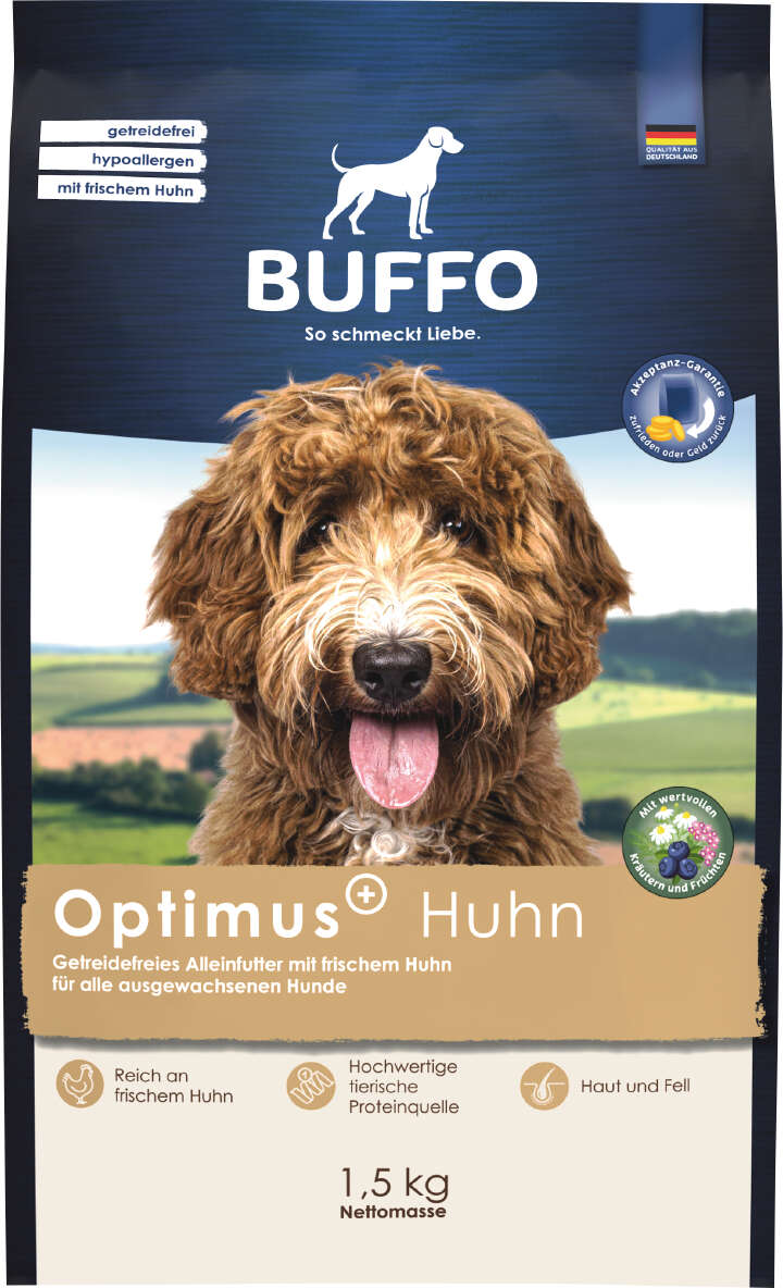 BUFFO Hunde-Trockenfutter Optimus getreidefrei Plus Huhn